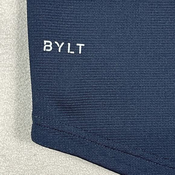 Bylt Basics Polo Shirt Mens M Black Tech Short Sleeve Stretch Breathable - Picture 6 of 9